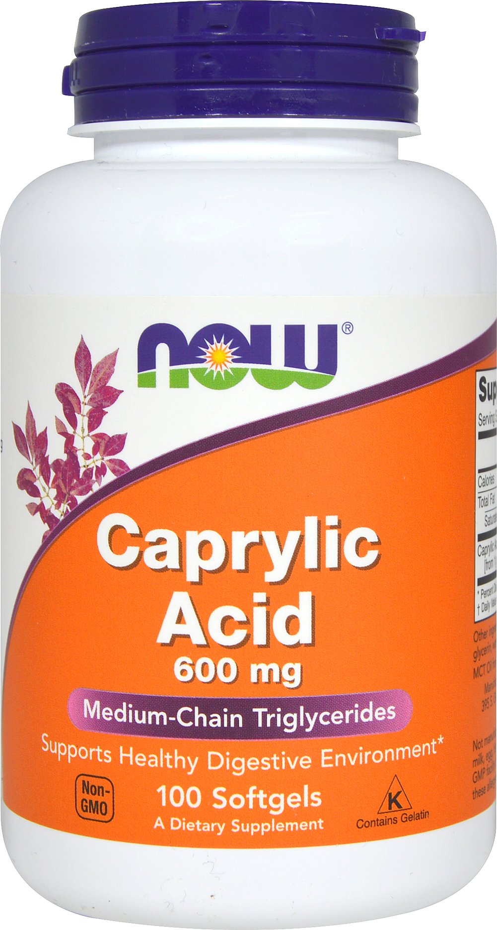 NOW® Foods Caprylic Acid 600 mg 100 Softgels | Puritan's Pride